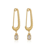 Francois Safety Pin Earrings -Gold