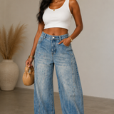 TASTE Like Candy Embellished Barrell Jeans