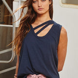 Cross Strap Solid Tank Top