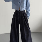 Pinstripe Pleated Pants