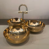 Zodax -The Equestrian Trio Condiment Set -Polished Gold