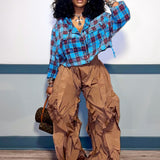 Mocha Wavy Oversized Pants