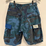 Camo Artist Cut-Off Shorts- Blue