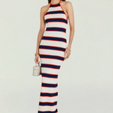 SEROYA Arrabella Dress In Eggshell Stripe
