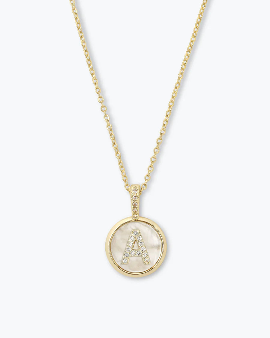 Melinda Maria - Baby Love Letters Medallion Necklace