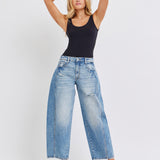 Barrel Leg Jean with Side Panels