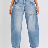 Barrel Leg Jean with Side Panels