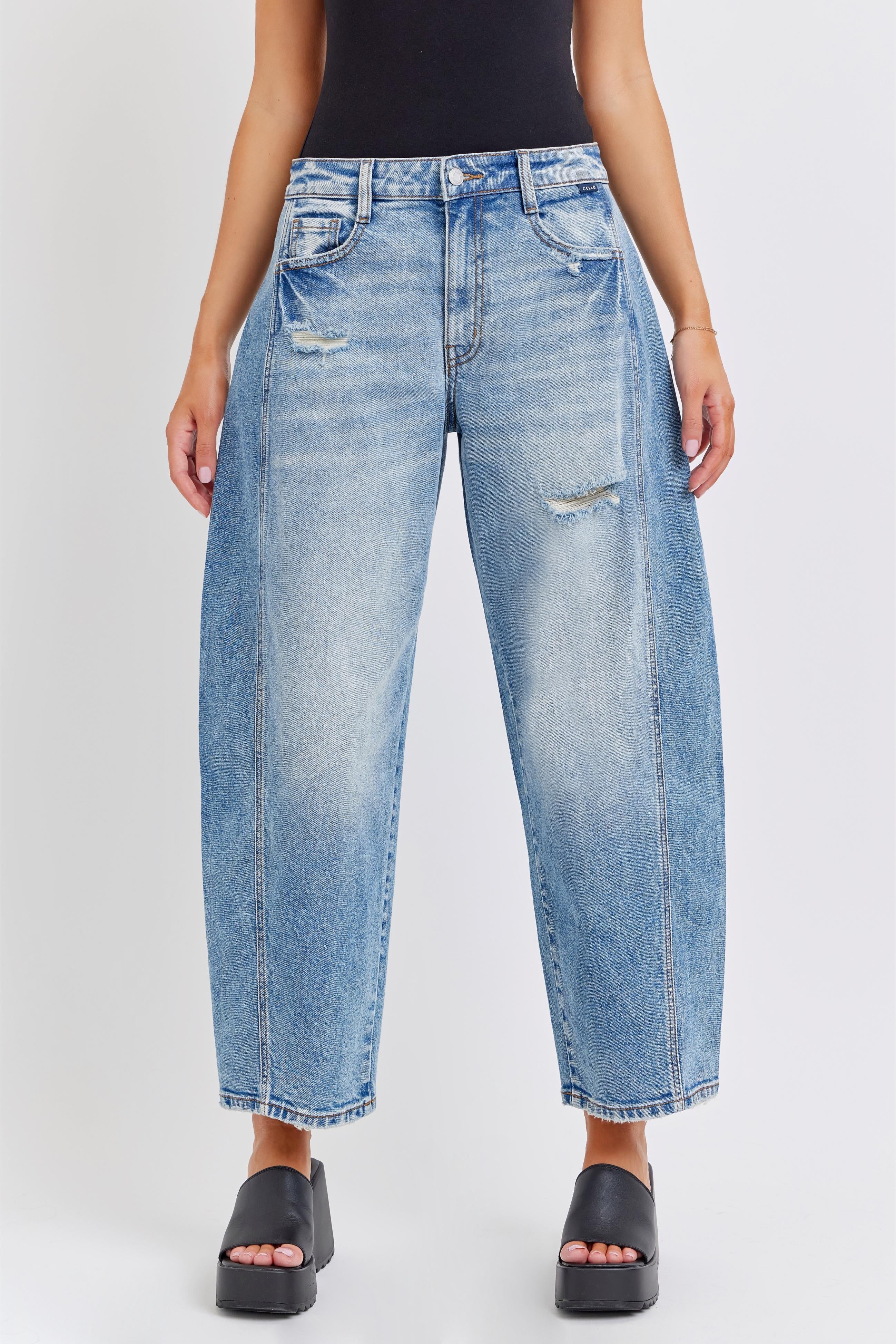 Barrel Leg Jean with Side Panels