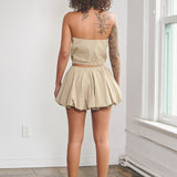 The Utility Bubble Skirt Two-piece- Beige