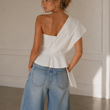 "Bow Me Away" One Shoulder Blouse