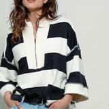 Breezy Cream/Black Stripe Pullover