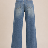 Gold Embellished Button-Down Wide Leg Jean