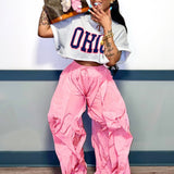 Pink Wavy Oversized Pants