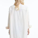 Teresa's Ragged Long Sleeve Loose Shirt-Yellow