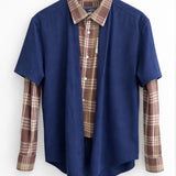 Mix-N-Match  Navy & Brown Check