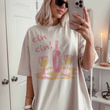 Cin Cin Wine Club Oversized Graphic Tee