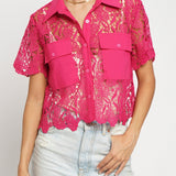 The Allure Lace Button-Down