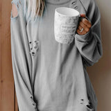 Distressed Long Sleeve Sweatshirt