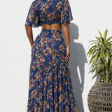 Dark Blue Floral Maxi Dress