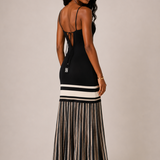Date-Knit Stripe Maxi Dress