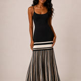 Date-Knit Stripe Maxi Dress