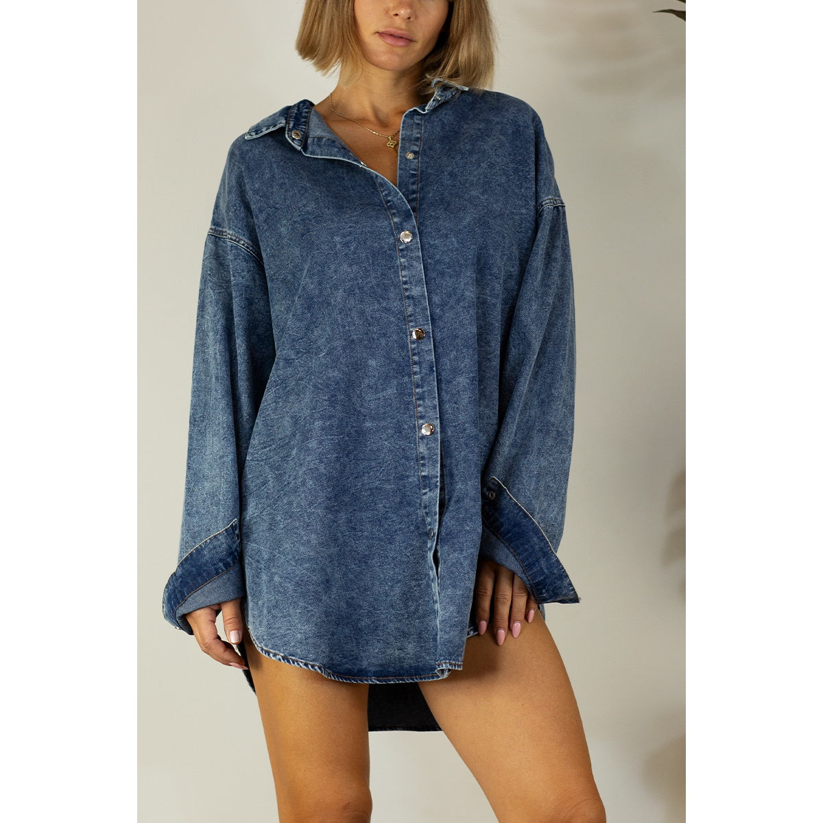 Tiffany Denim Shirt Dress with Pocket Belt