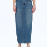 Denim Skirt with Side Slit