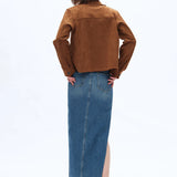 Denim Skirt with Side Slit