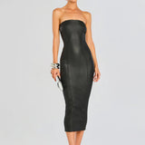 Adalaide Coated Denim Midi Dress SER.O.YA