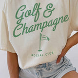 Golf And Champagne Oversized Graphic Tee