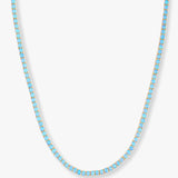 Grand Heiress Blue Opal Tennis Necklace 16'