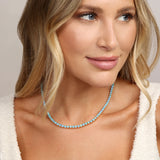 Grand Heiress Blue Opal Tennis Necklace 16'