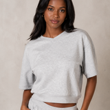 Heather Charcoal Neoprene Short Sleeve Top