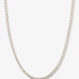Heiress Tennis Necklace Gold/White-Melinda Maria