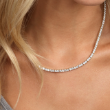 Heiress Tennis Necklace Gold/White-Melinda Maria
