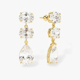 Melinda Maria- Hello Gorgeous Drop Earrings Gold|White Diamondettes