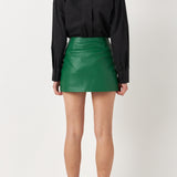 Leather Front Slits Skort