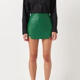 Leather Front Slits Skort