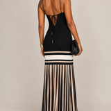 Date-Knit Stripe Maxi Dress