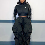 Black Wavy Oversized Pants