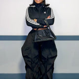 Black Wavy Oversized Pants