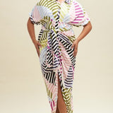 Gia Curvy Multi Stripe Midi Dress