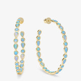 Isla Blue Opal Hoops Gold|Blue Opal- Melinda Maria