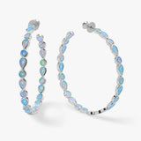 Isla Blue Opal Hoops Gold|Blue Opal- Melinda Maria
