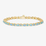 Isla Tennis Bracelet 3mm- Gold|Blue Opal Melinda Maria