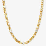 Melinda Maria -Julian Triple Diamond Cuban Chain Necklace 18"