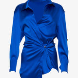 SER.O.YA Karry Silk Shirt - Royal Blue