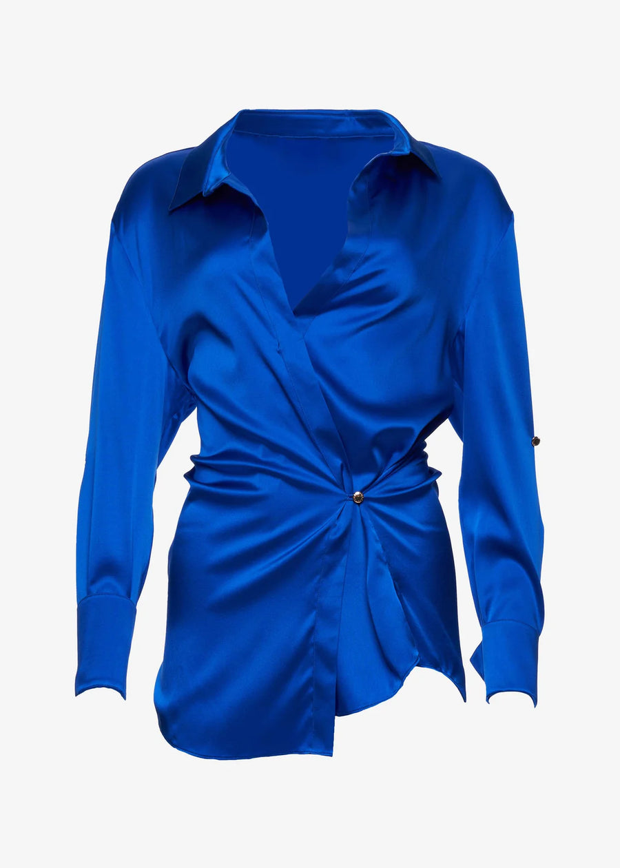 Karry Silk Shirt - Royal Blue