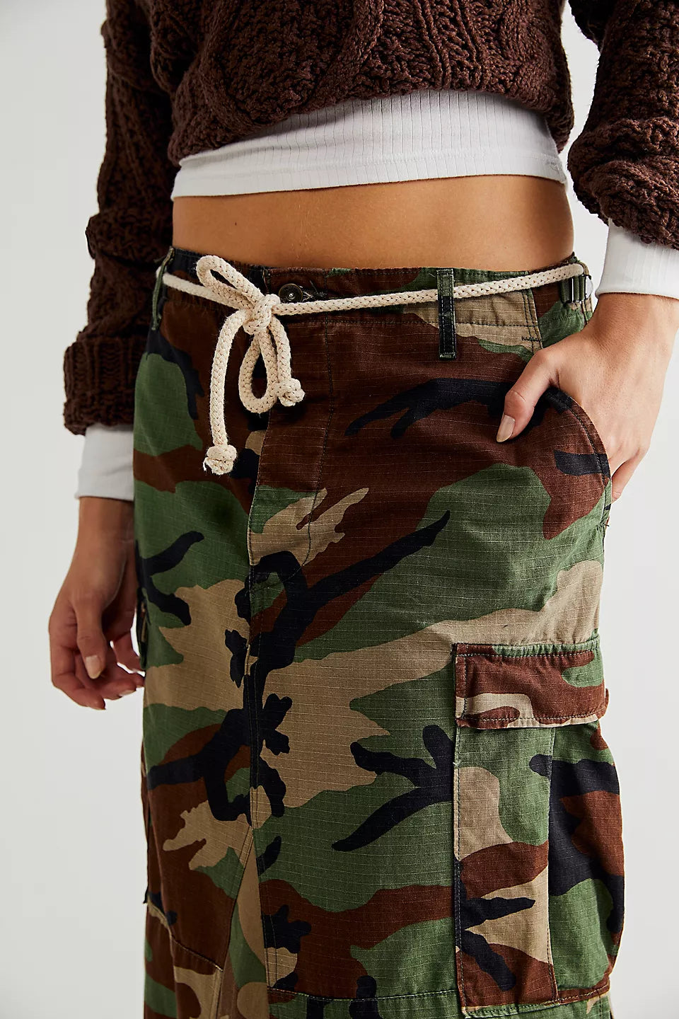 Maxi Slit Camo Skirt-PREORDER