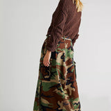 Maxi Slit Camo Skirt